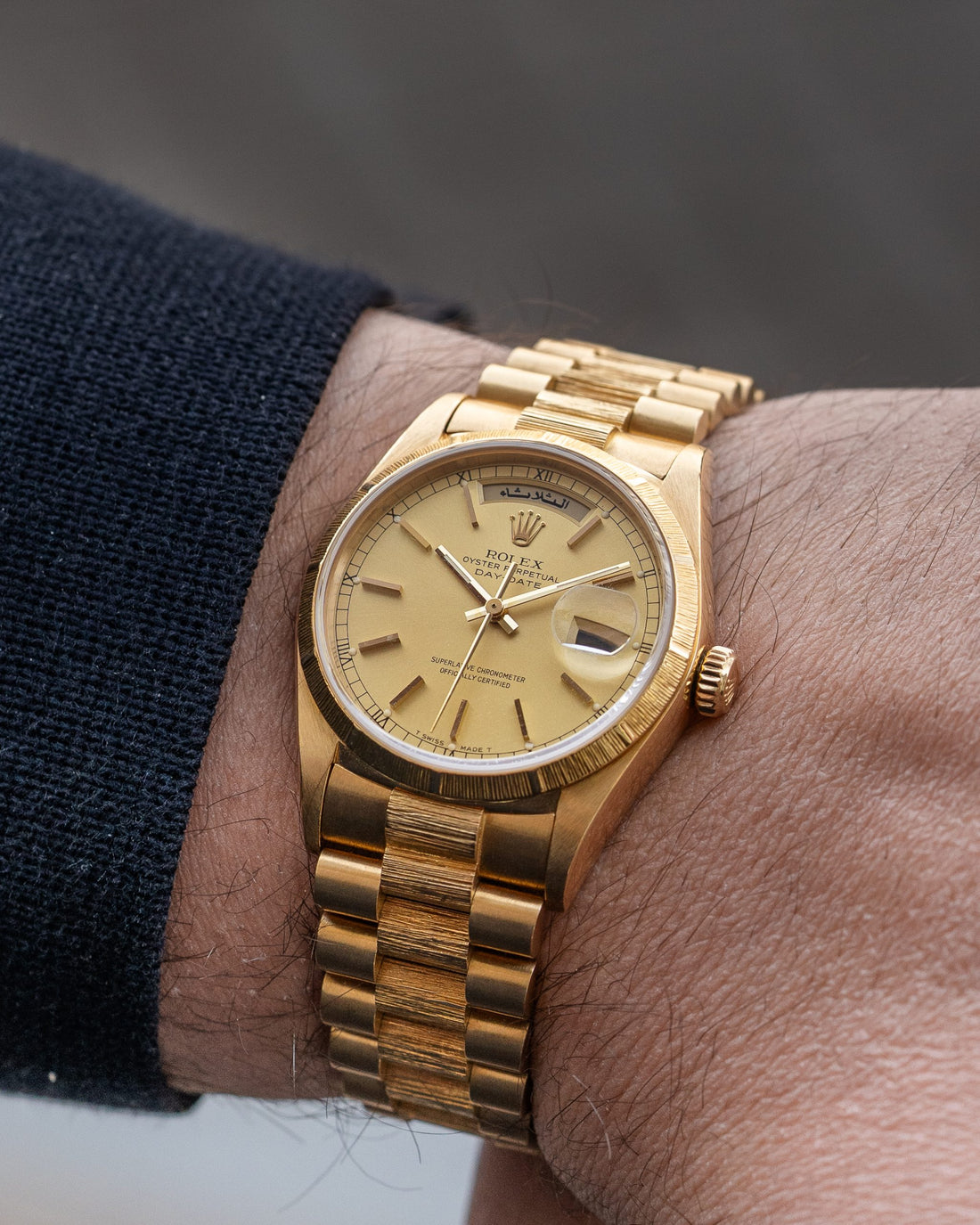 Rolex Day-Date 18078 Bark-Finish "Arabic"